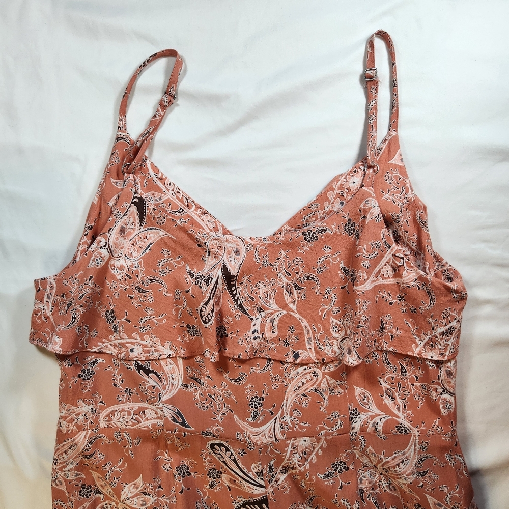 Sanctuary Isabella Maxi Dress | Size M | Peach Pink Floral Paisley Button-Front - Picture 11 of 13